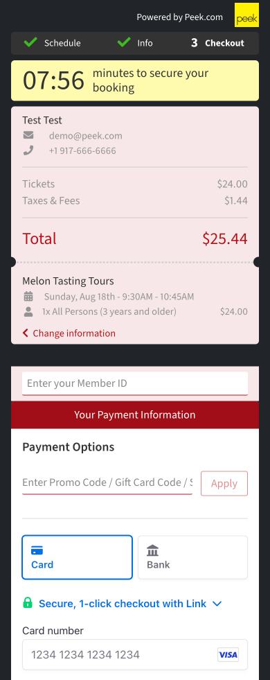 booking flow step 4